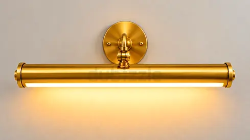 Modern Brass Picture Light, Mid-Century Gallery Wall Sconce, Artwork Illumination