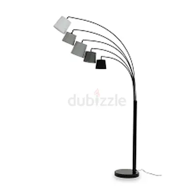 Worth Multi-Arm Chrome Floor Lamp (with Luxury Marble Base)