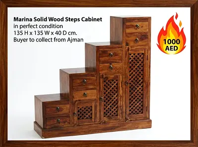 Marina solid wood steps cabinet