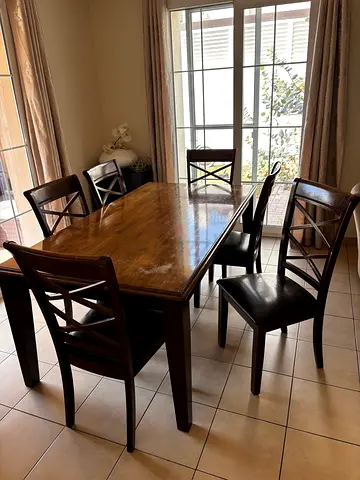 Wooden Dining Set with 6 Matching Chairs