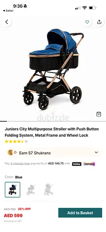 Juniors multipurpose stroller with push button