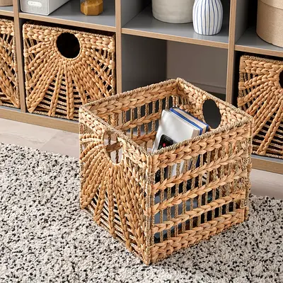 White storage cabinet with drawers and baskets - good condition