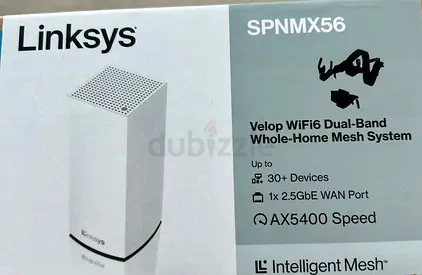 Linksys Velop SPNMX56 WiFi6 AX5400 Dual-Band Mesh Router (1x Unit)
