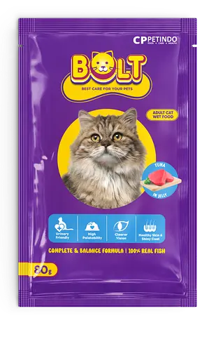 BOLT 80gm Adult Cat Wet Food Pouch / Sachet
