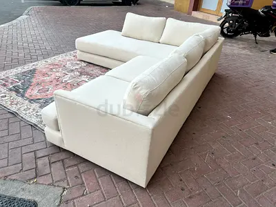 West Elm L shape Sofa Beige