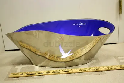 Grey Goose Ice Bucket/Bottle Chiller. Blue Inner, Stainless Exterior With LED. Made in France. NEW!