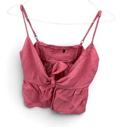 Pink tie-front/wrap around top