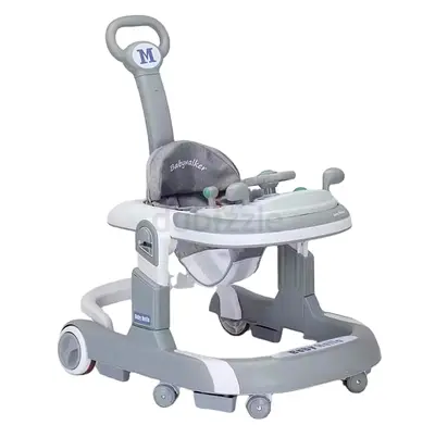 Red Baby Walker with Push Handle and Activity Tray