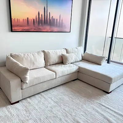 Brand New Luxury L Shaped Sofa with Wide Corner Seating, Deep Supportive Cushions