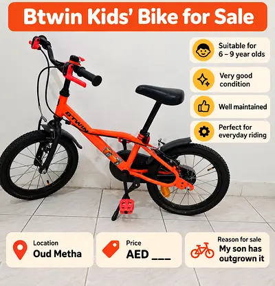 Btwin Kids Bike for 6 to 9 Year Olds