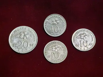 Malaysian Sen Coins (10 & 20 Sen) - 1990s/2000s