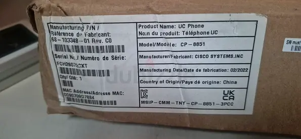 Cisco IP Phone CP-8851 3PCC