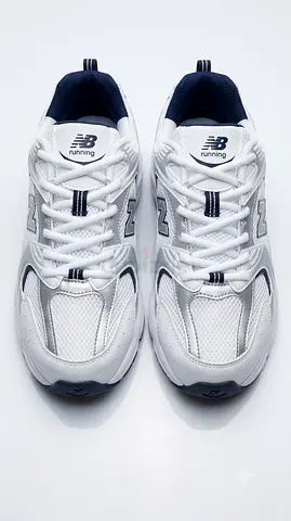 New 530 Vintage Retro Runner Sneakers - Unisex Streetwear (White/Navy)