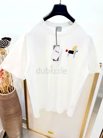 White Dior Embroidered Logo T-shirt - Size Tag Attached