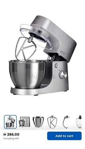 Stand Mixer with Stainless Steel Bowl and Multiple Attachments