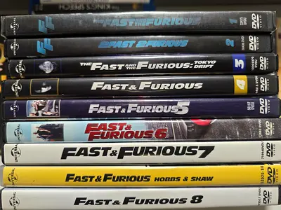 Fast & Furious DVD collection (1–8 + Hobbs & Shaw) - complete set