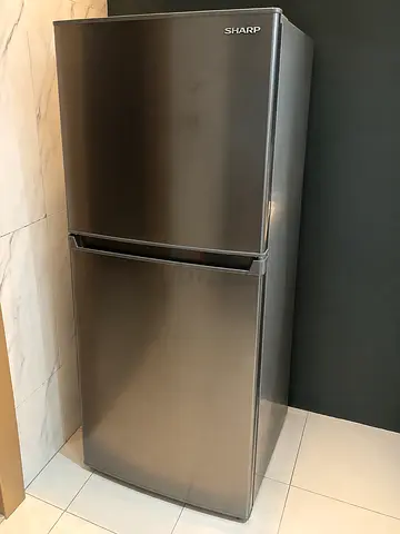 Sharp Stainless Steel Double-Door Refrigerator - Good Condition (no frost)