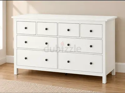 White 8-Drawer Dresser / Wide Chest - Clean Modern Design