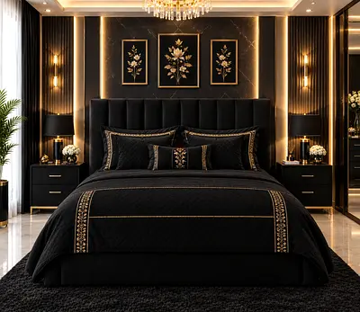 Luxury Black queen Bed with storage bed and Upholstered Headboard queen size bed