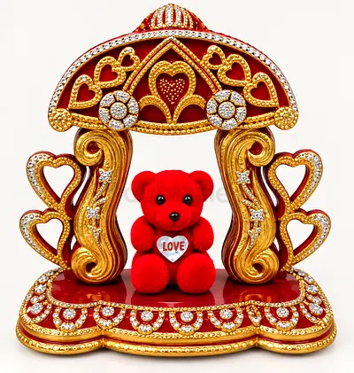 Small Decorative Swing Display with Red Teddy Bear (collectible decor)