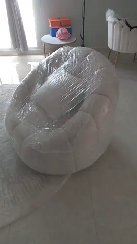 Modern Cream Round Swivel Accent Chair with Pillow