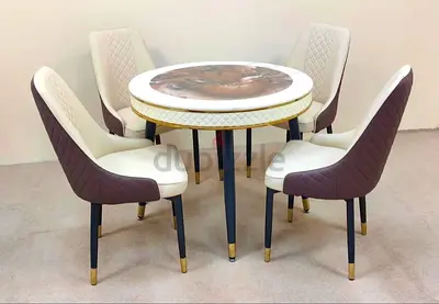 Brand-new Top marble dinning Table with 4 Chairs For sale