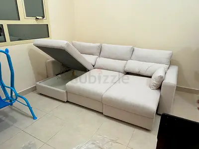 IKEA Esklstuna L shape Sofa Bed Beige