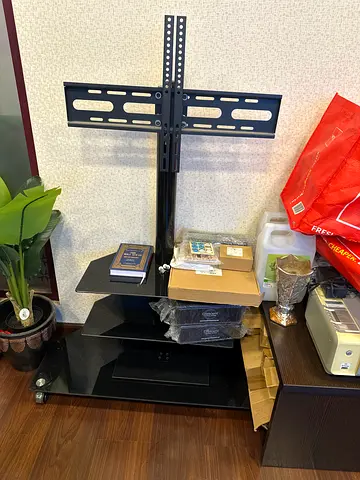 TV Stand with Swivel Mount and Shelves - Excellent Good Condition