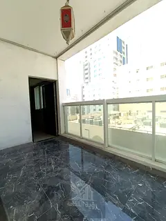 For annual rent in Sharjah Al Majaz 2 on Jamal Abdul Nasser Street with direct access to Dubai one b