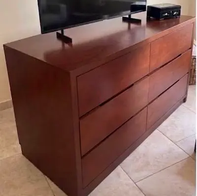 Modern Wooden 6 Drawer Dresser Chest