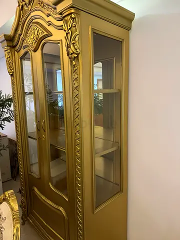 Ornate Gold Display Cabinet / China Cabinet - French Style