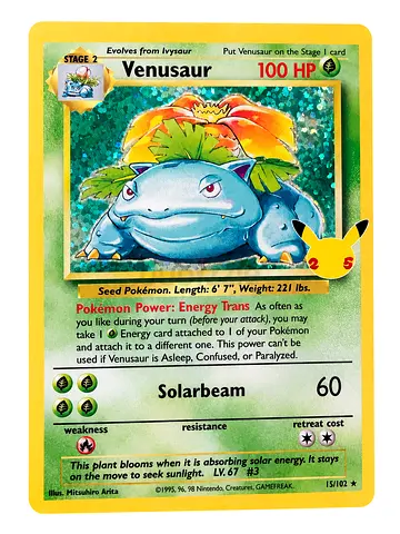 1999 Pokémon Base Set Venusaur #15/102 Holo.