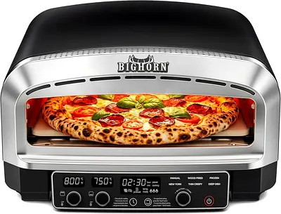 BIG HORN Electric Pizza Oven Indoor, 14 Inch Electric Countertop Pizza Oven