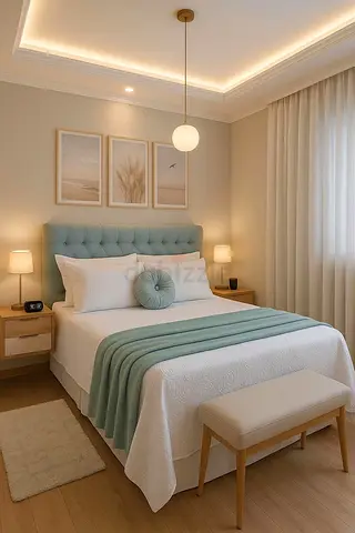 Brand New 160*200 light blue colour queen size bed