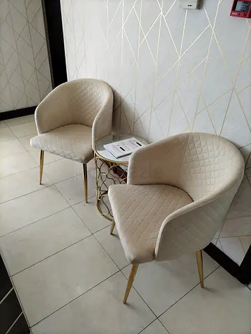 *2 Office Waiting Area Chairs with 1 Small Round Table