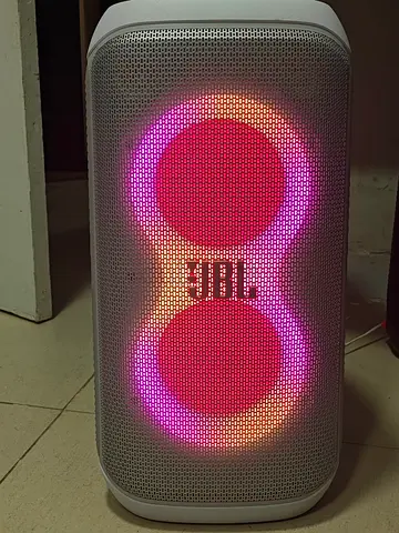 JBL Portable Party Speaker 120 with LED Lights (White) - Good Condition with full box