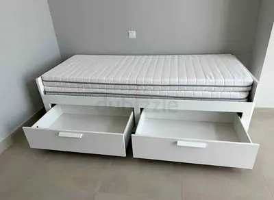 IKEA Brand brimnes king size bed with 2 Big storage drawers and 2 new mattress