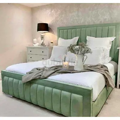 Modern luxury style 180*200 light green colour king size bed