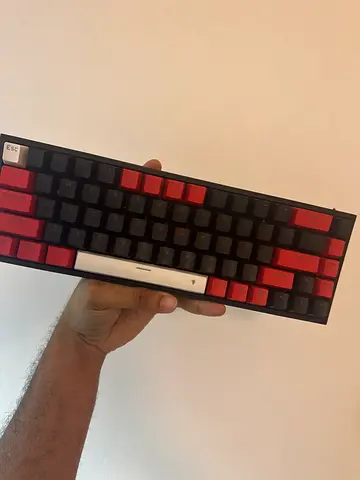 Red Dragon Compact mechanical keyboard with red/black keycaps - used