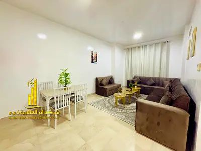 Luxury apartment, second occupancy, one bedroom, living room with open balcony. Ajman, Al Rawda 3. Fully furnished for monthly rent.