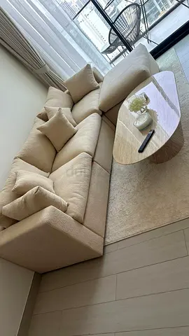 Brand New Contemporary L Shaped Family Sofa with Wide Relaxing Chaise, Deep Plush Seating
