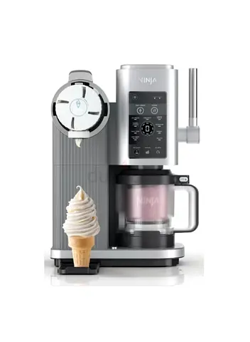 NINJACREAMI Swirl Soft Serve Ice Cream Maker 0.47 L 800 W NC701ANZ Platinum Silver - International