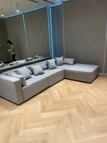 Brand New Premium L Shaped Living Room Couch with Deep Relaxing Chaise, Wide Cushioned Seats and Sop