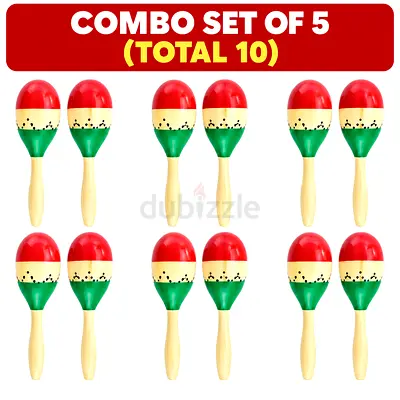 Wooden Maracas Shakers – Set of 5 Pairs (10 Pieces)