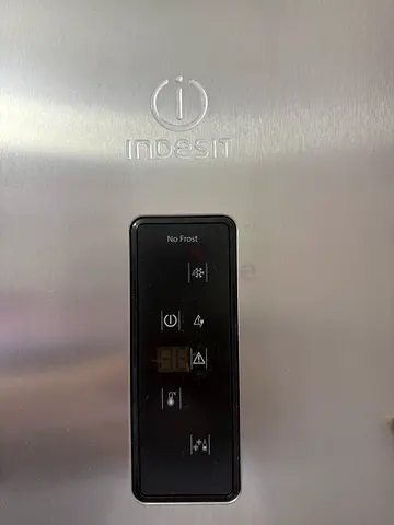 Indesit Stainless Steel Refrigerator - Digital Display, Good Working Condition