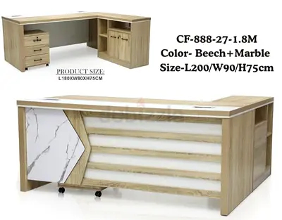 New 2 M L shape wooden Office Table for Manager