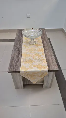 Wooden Coffee Table with Lower Shelf and TV unit  - Light Grey Oak Finish