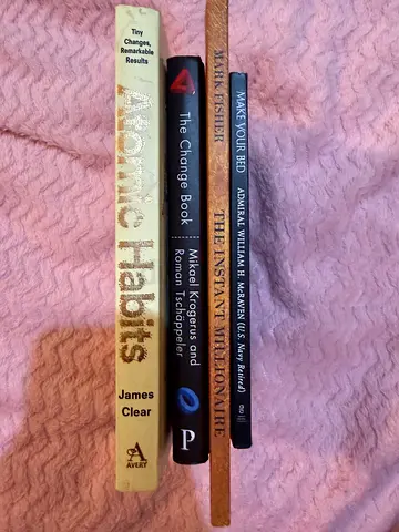 Set of 4 Self-Help Books - Make Your Bed, Atomic Habits, The Change Book, The Instant Millionaire
