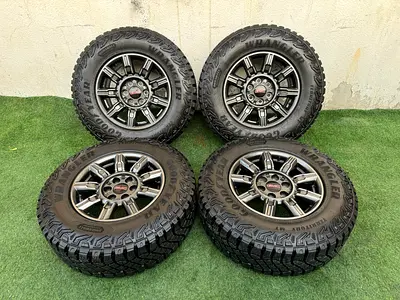 4x Original brand new Sierra AT4X Wheels + Goodyear Territory