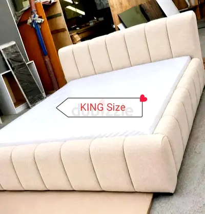 Brand New King Size Luxury Velvet Bed with Spring Mattress